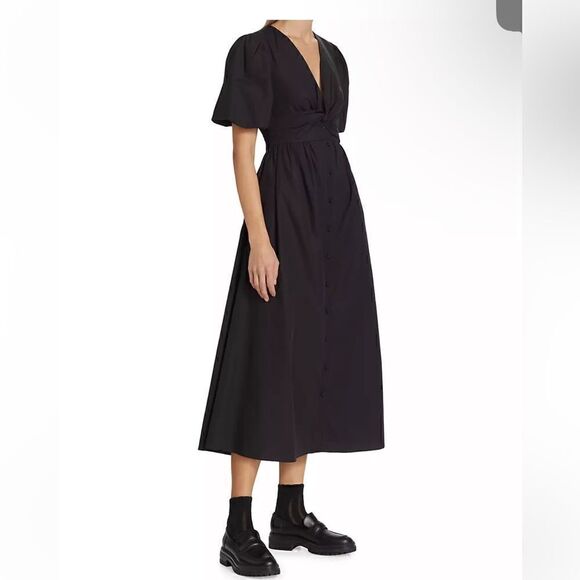 DEREK LAM MAYA TWIST FRONT MAXI DRESS - BLACK - Picture 3 of 9